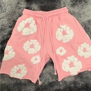 Pink and White Men's Shorts